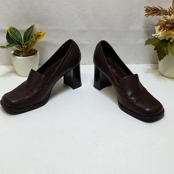 Aerosoles Whats What Leather Pump Chloe Style Brown 2.5" Heel Size 7M Work Shoes - Picture 5 of 10